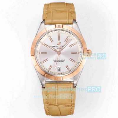 Swiss Clone Breitling Chronometer Automatic 36 South Sea Half Rose Gold 9015 Ladies Watch 
